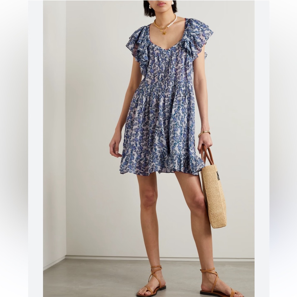 Isabel Marant Etoile Godrana Flutter-Sleeve Minidress